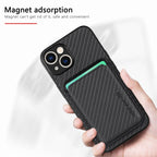 Carbon Fiber Leather Card Magsafe Phone Case