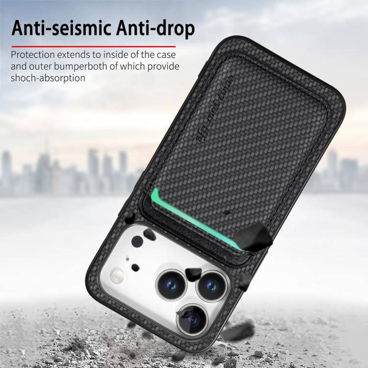 Carbon Fiber Leather Card Magsafe Phone Case