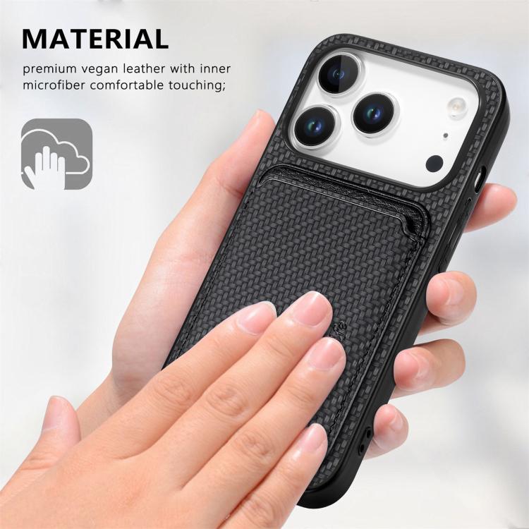 Carbon Fiber Leather Card Magsafe Phone Case