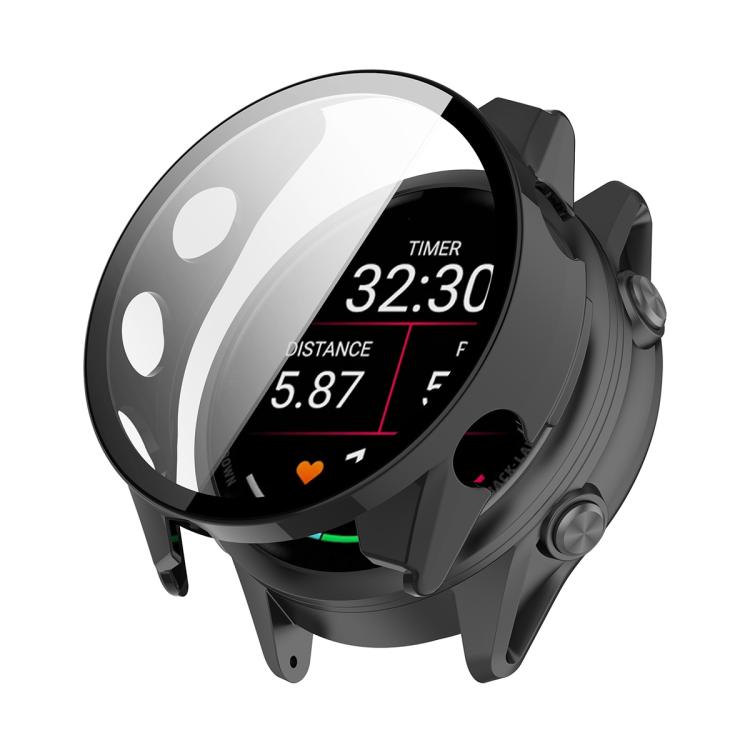 ENKAY Hat-Prince Full Coverage Tempered Glass Film Integrated PC Watch Cover — Black