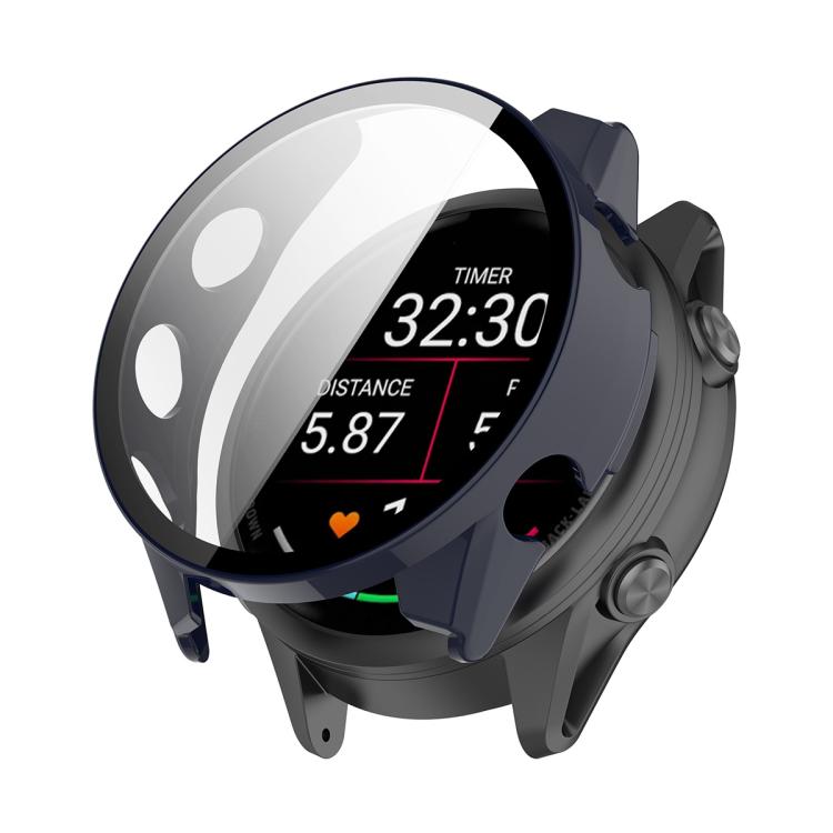 ENKAY Hat-Prince Full Coverage Tempered Glass Film Integrated PC Watch Cover — Dark Blue