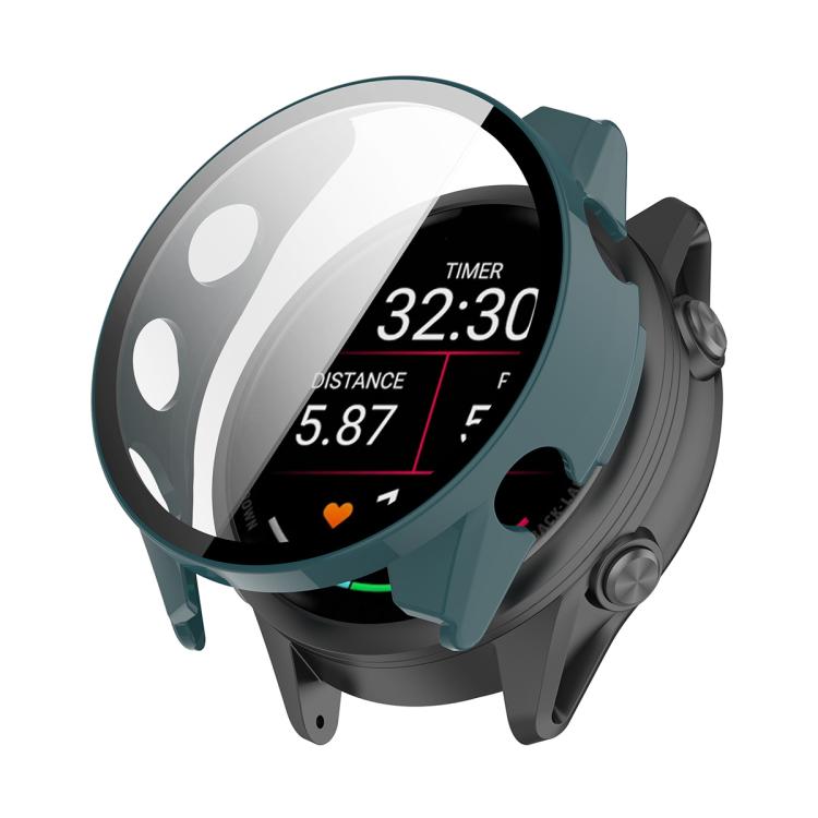 ENKAY Hat-Prince Full Coverage Tempered Glass Film Integrated PC Watch Cover — Dark Green
