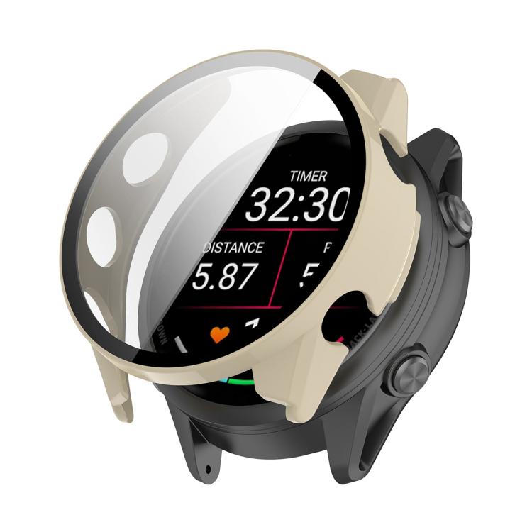 ENKAY Hat-Prince Full Coverage Tempered Glass Film Integrated PC Watch Cover — Ivory White