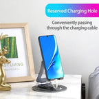 G60 Portable Folding 360-Degree Rotating Desktop Phone Tablet Holder — Red