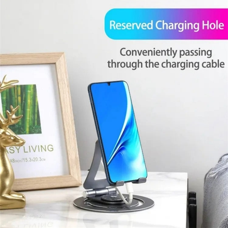 G60 Portable Folding 360-Degree Rotating Desktop Phone Tablet Holder — Red