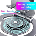 G60 Portable Folding 360-Degree Rotating Desktop Phone Tablet Holder — Silver