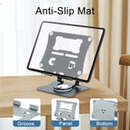 G68 360-Degree Rotating Foldable Phone Tablet Desktop Holder — Silver