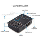 USB+Type-C to 220V QC3.0 200W Power Socket Cigarette Lighter Car Power Inverter — view 4
