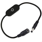 JUNSUNMAY DC 5.5mmx2.1mm LED Touch Inline Dimmer Switch Controller for Single Color, Length 30cm