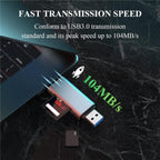 WAVLINK WL-CR3002 Multi-Function Mini Aluminum Alloy Shell Type-C+USB3.0 SD/TF Card Reader