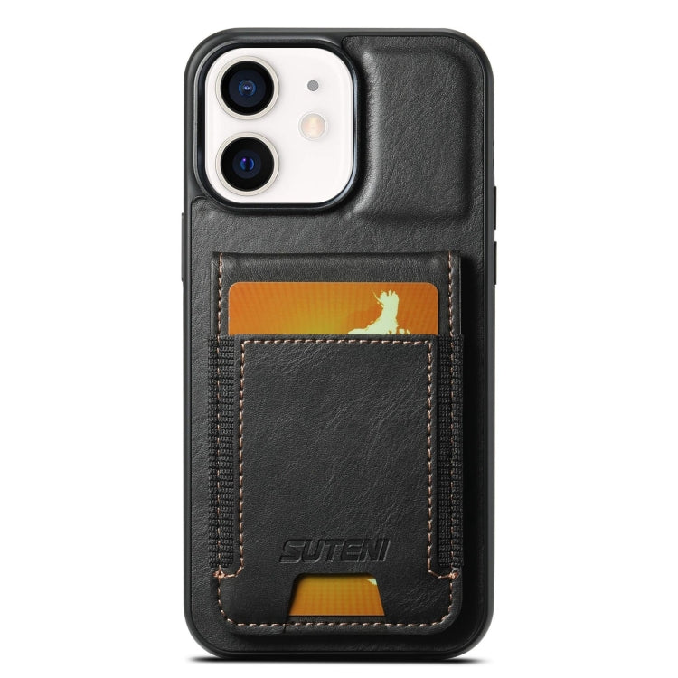 Suteni H03 Oil Wax Leather Wallet Stand Back Phone Case — view 20