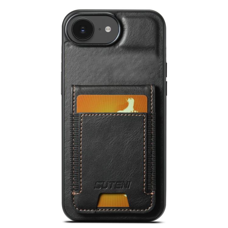 Suteni H03 Oil Wax Leather Wallet Stand Back Phone Case — view 17