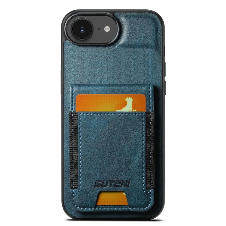 Suteni H03 Oil Wax Leather Wallet Stand Back Phone Case — view 19