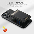 Suteni H17 Litchi Texture Leather MagSafe Detachable Wallet Phone Case