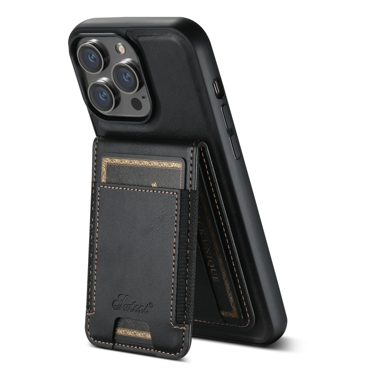 Suteni H17 Oil Eax Leather MagSafe Detachable Wallet Phone Case