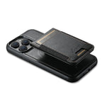 Suteni H17 Oil Eax Leather MagSafe Detachable Wallet Phone Case