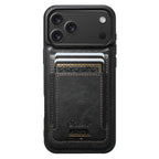Suteni H17 Oil Eax Leather MagSafe Detachable Wallet Phone Case