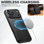 Suteni H17 Oil Eax Leather MagSafe Detachable Wallet Phone Case