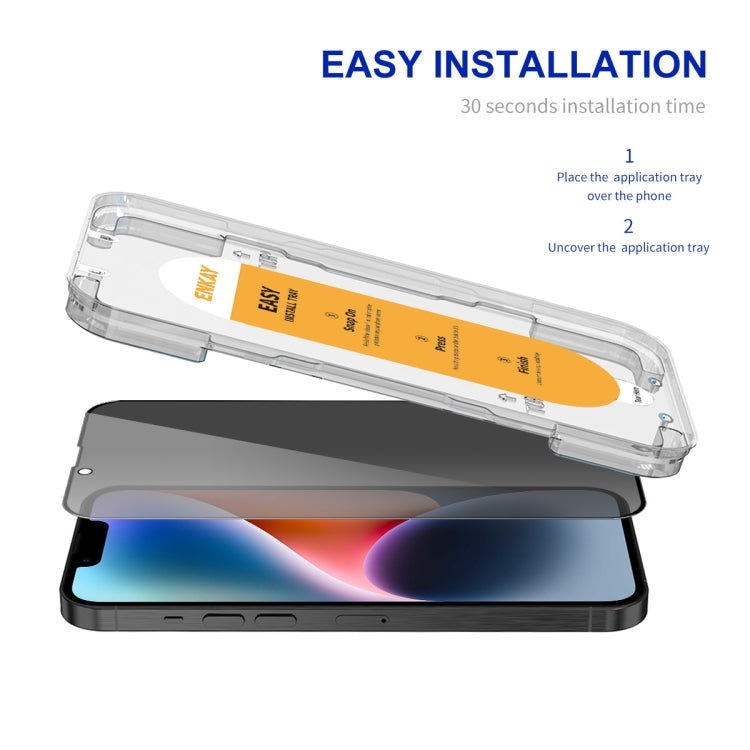 ENKAY Easy Install Anti-peeping Privacy Full Screen Tempered Glass Film — For iPhone 17e / 16e / 14 / 13 / 13 Pro