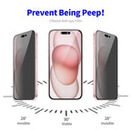 ENKAY Easy Install Anti-peeping Privacy Full Screen Tempered Glass Film — For iPhone 16 Pro Max