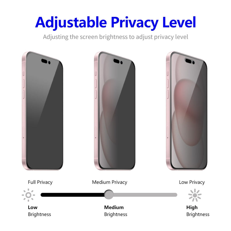 ENKAY Easy Install Anti-peeping Privacy Full Screen Tempered Glass Film — For iPhone 16 Pro