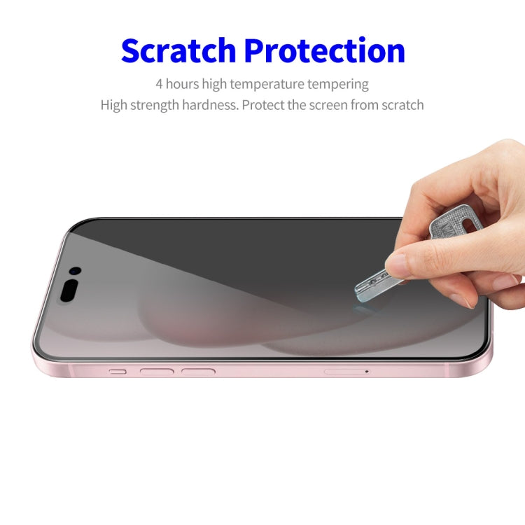 ENKAY Easy Install Anti-peeping Privacy Full Screen Tempered Glass Film — For iPhone 16 Plus