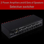Power Amplifier Speaker Selector 6 Region Stereo Speaker Switcher, 2 In 6 Out — view 12