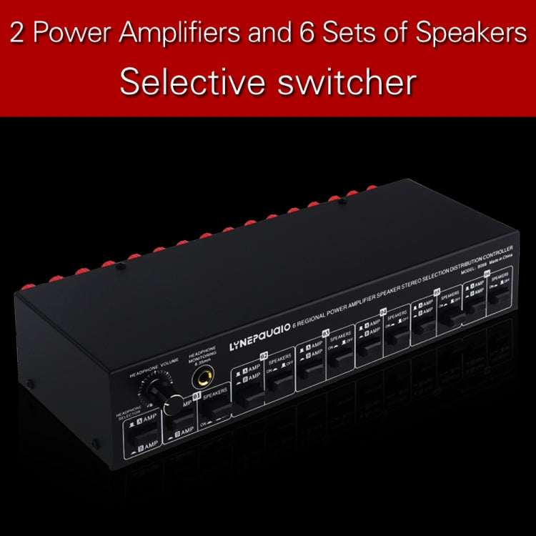Power Amplifier Speaker Selector 6 Region Stereo Speaker Switcher, 2 In 6 Out — view 12