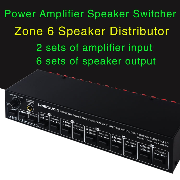 Power Amplifier Speaker Selector 6 Region Stereo Speaker Switcher, 2 In 6 Out — view 4