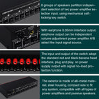 Power Amplifier Speaker Selector 6 Region Stereo Speaker Switcher, 2 In 6 Out — view 7
