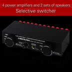 Power Amplifier Speaker Selector Switcher, 4 Input 2 Output or 2 In 4 Out