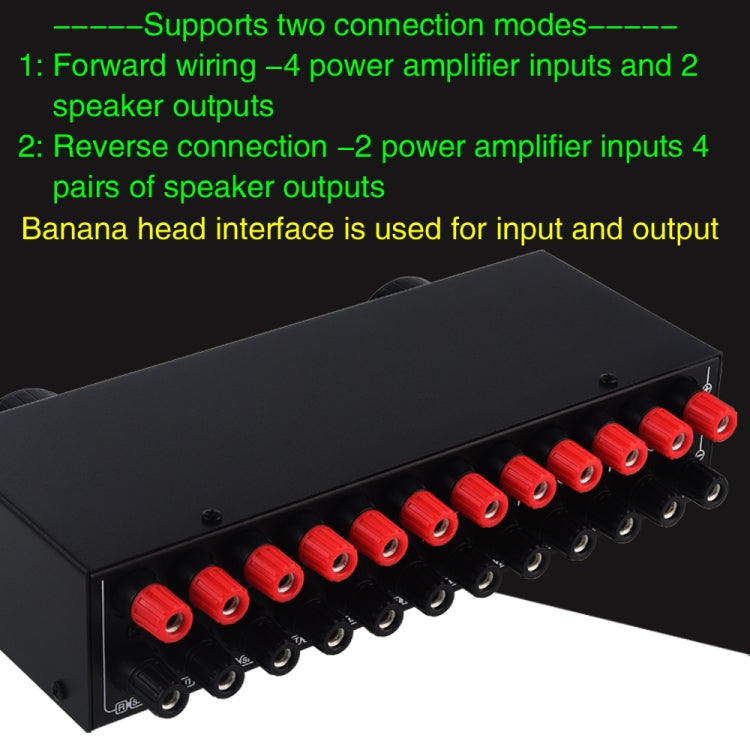 Power Amplifier Speaker Selector Switcher, 4 Input 2 Output or 2 In 4 Out