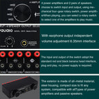 Power Amplifier Speaker Selector Switcher, 4 Input 2 Output or 2 In 4 Out