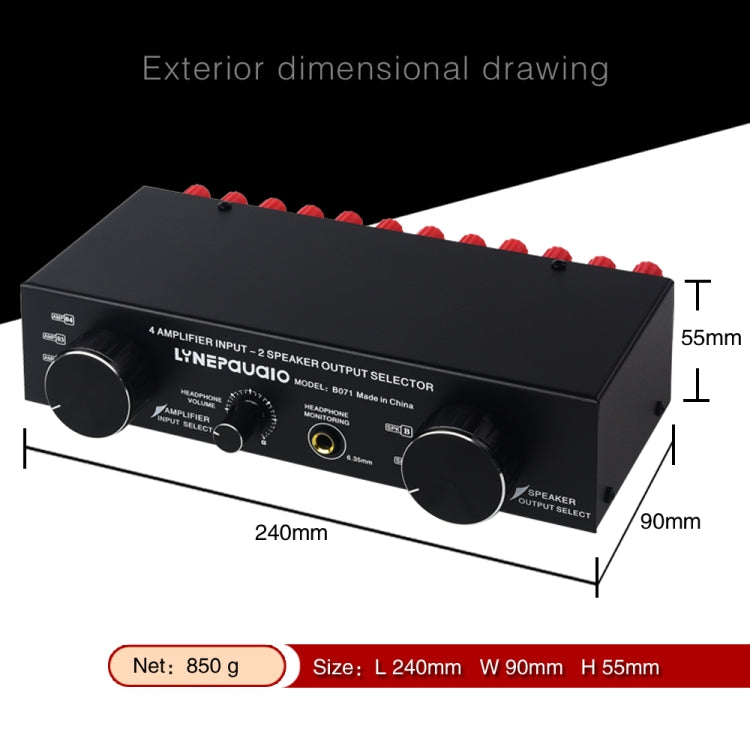 Power Amplifier Speaker Selector Switcher, 4 Input 2 Output or 2 In 4 Out