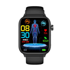 ET570 1.96 inch Color Screen Smart Watch Silicone Strap, Support Bluetooth Call / ECG — Black
