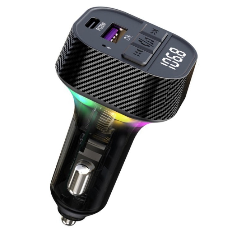 C51 Type-C + USB Car Charger Colorful Light Car Bluetooth Adapter FM Transmitter MP3 Player