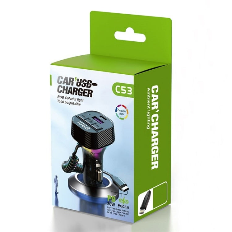 C53 Fast Charging Car Charger Car Bluetooth Receiver FM Transmitter MP3 Player — view 7