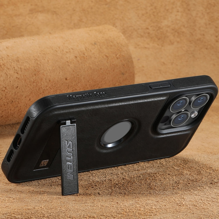 Suteni G2 Magsafe Oil Wax Leather Back Phone Case with Holder