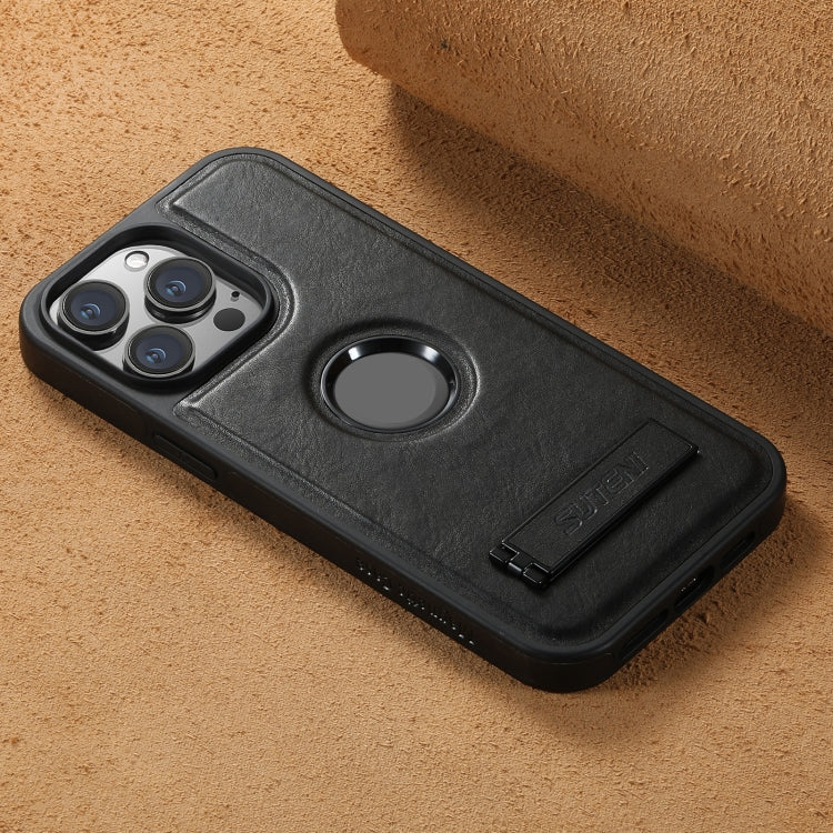 Suteni G2 Magsafe Oil Wax Leather Back Phone Case with Holder