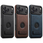 Suteni G2 Magsafe Litchi Texture Leather Back Phone Case with Holder — view 67