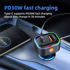 K5 3 USB Fast Charging Car Charger 66W Extension Cord Design 5 Ports Charging Adapter — view 3