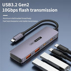 T-508 4-in-1 Type-C Docking Station USB 3.2 Hub Notebook Tablet Smartphone Splitter Converter — T-508