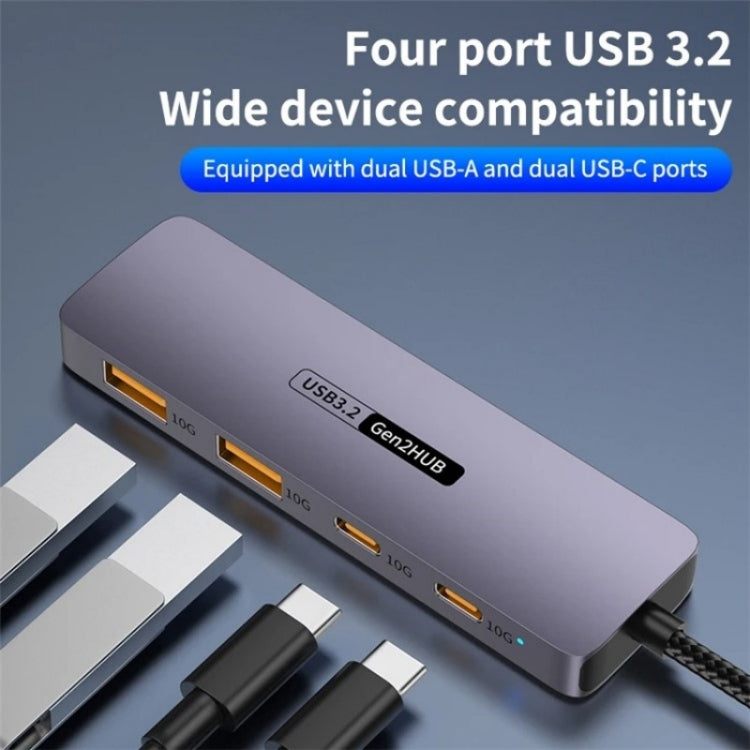 T-508 4-in-1 Type-C Docking Station USB 3.2 Hub Notebook Tablet Smartphone Splitter Converter — view 3
