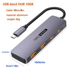 T-508 4-in-1 Type-C Docking Station USB 3.2 Hub Notebook Tablet Smartphone Splitter Converter — view 7