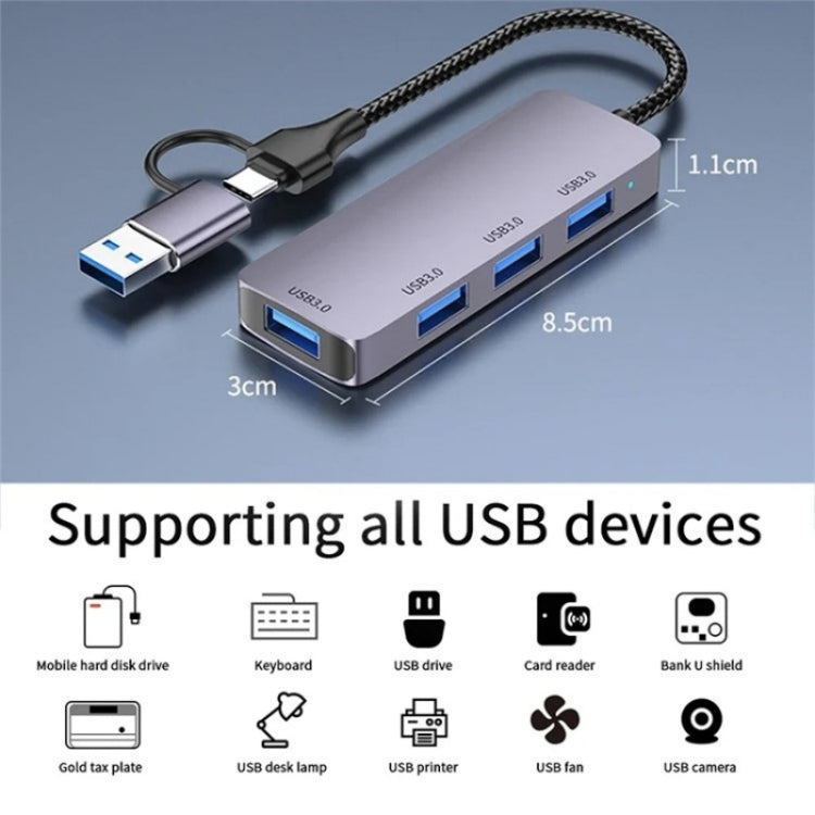 T203 USB + Type-C 3.0 Converter Hub 5Gbps USB 3.0 Data Transfer Adapter for Laptop / Tablet PC — view 7