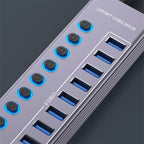 U310 10-in-1 USB 3.0 Extension HUB USB Power Charging Station with Individual Switch — view 8