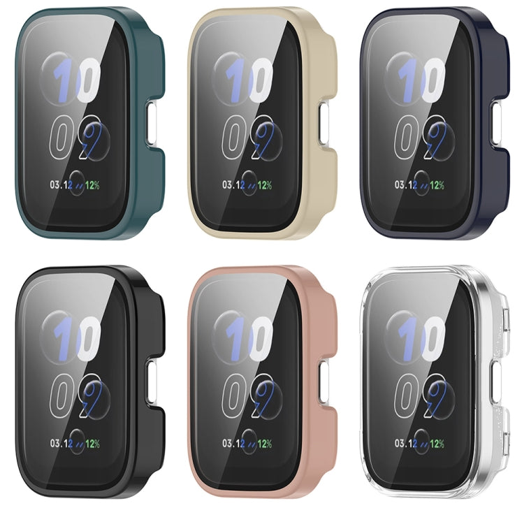 For Amazfit bip5 Unity PC + Tempered Glass Film Integrated Watch Protective Case