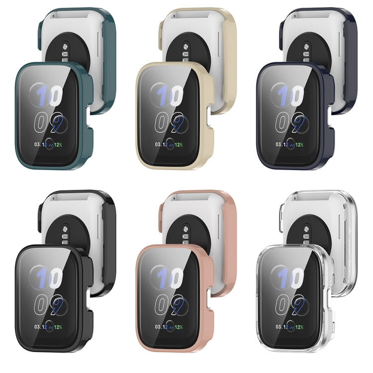 For Amazfit bip5 Unity PC + Tempered Glass Film Integrated Watch Protective Case
