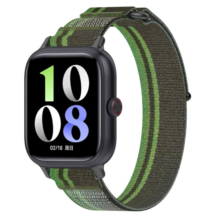 For vivo Watch GT Loop Nylon Hook and Loop Fastener Watch Band — Green Gray