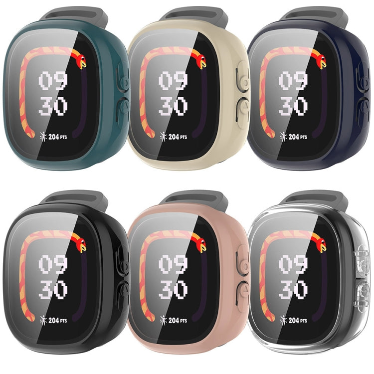 For Fitbit Ace LTE PC + Tempered Glass Film Integrated Watch Protective Case